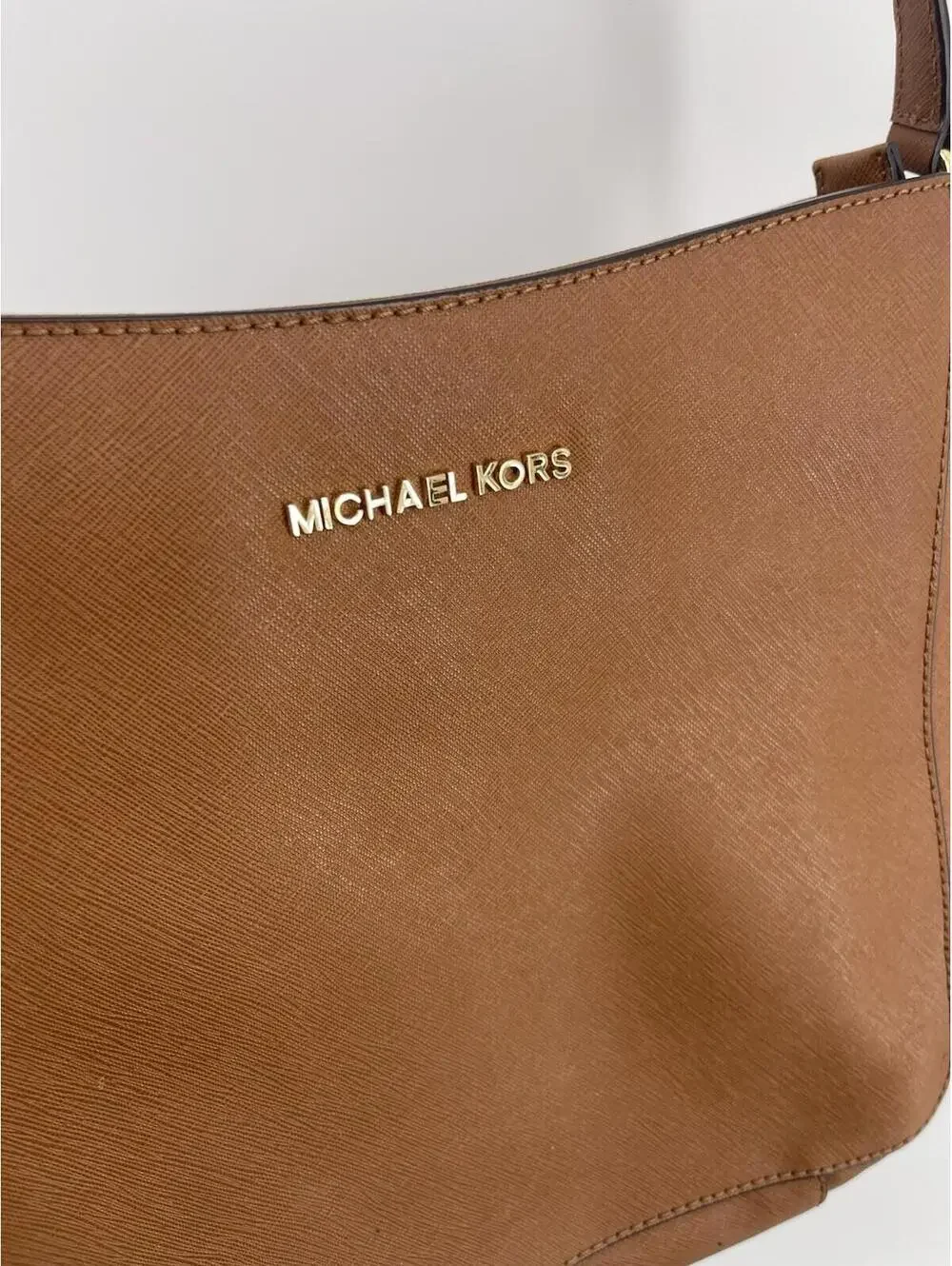 Michael Kors Bedford Luggage Brown Crossbody Bag Women’s Saffiano‎ Leather